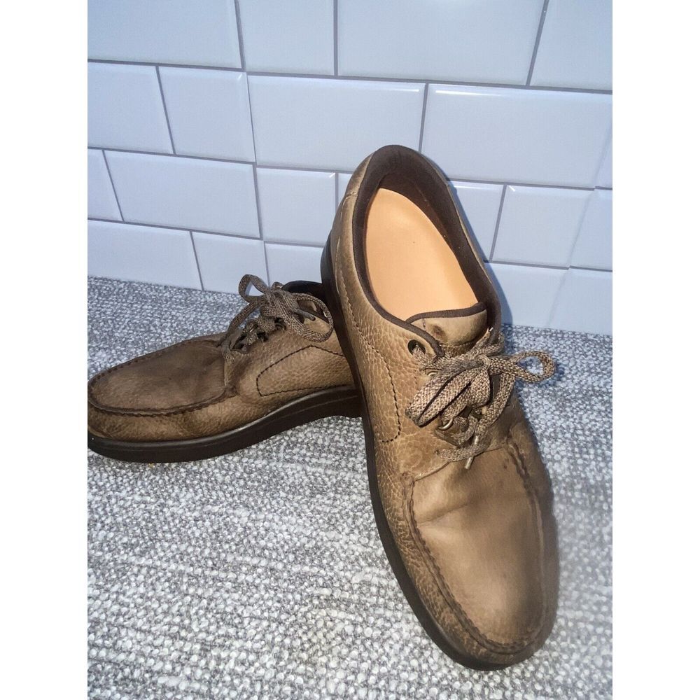 SAS Mens Shoes Tie Up Loafers Brown Leather Sz 11.5 S Soft Comfort Shoes‎ S6